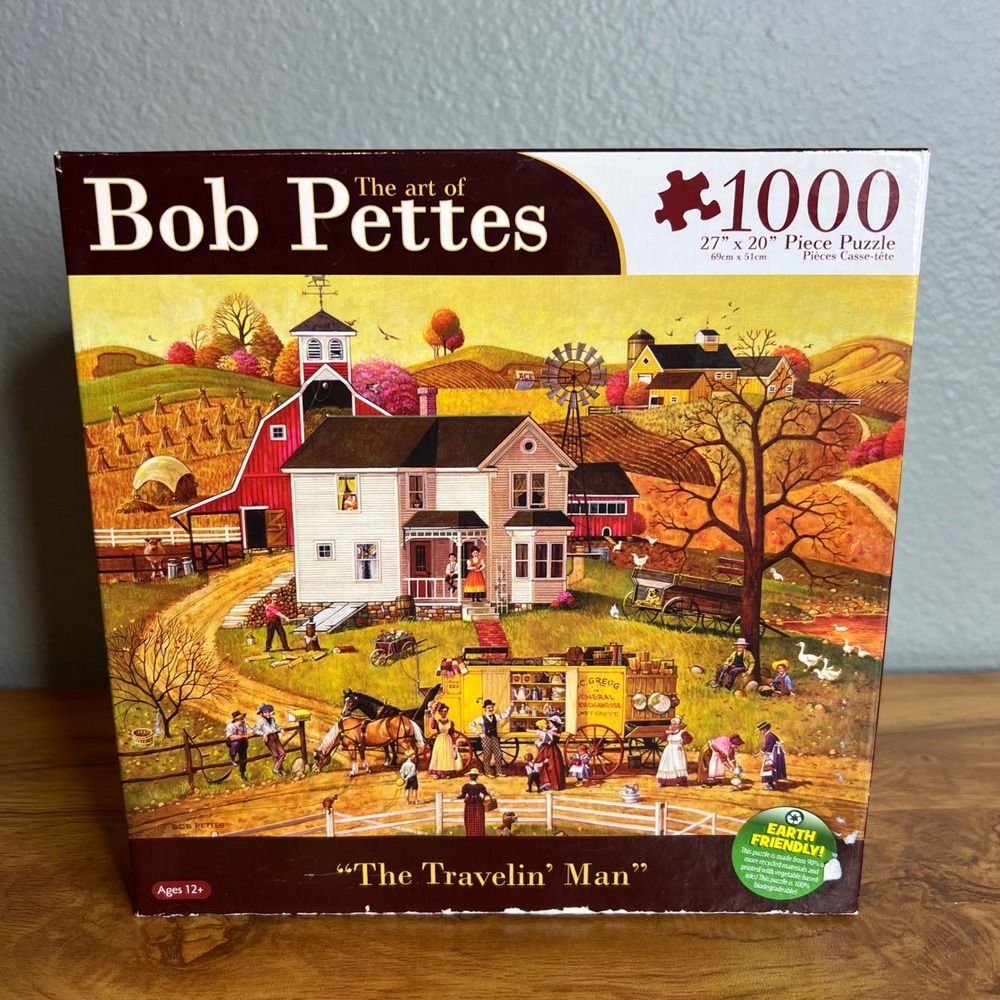 Bob Pettes The‎ Travelin' Man 1000 Piece Jigsaw Puzzle Karmin Intl 2012 NEW